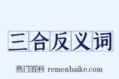 三合反义词是什么意思的图片